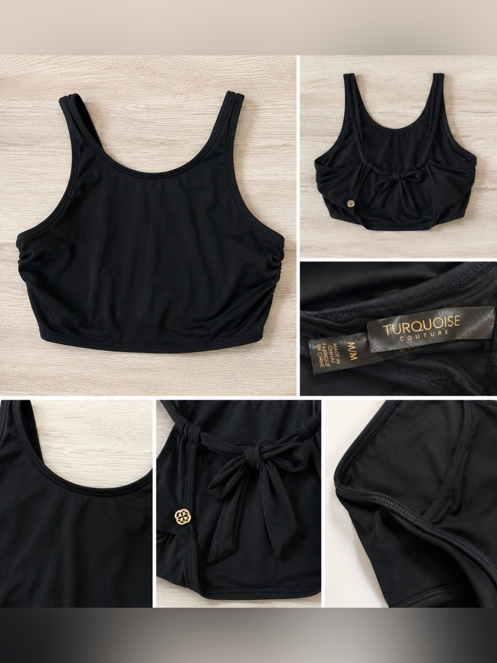 Black Tie-Back Crop Top